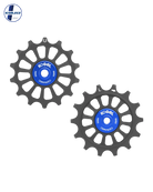 Oversized Derailleur Pulleys for Shimano 12 Speed MTB - Hybrid Ceramic - 14/14T - Black - DERAILLEUR PULLEYS