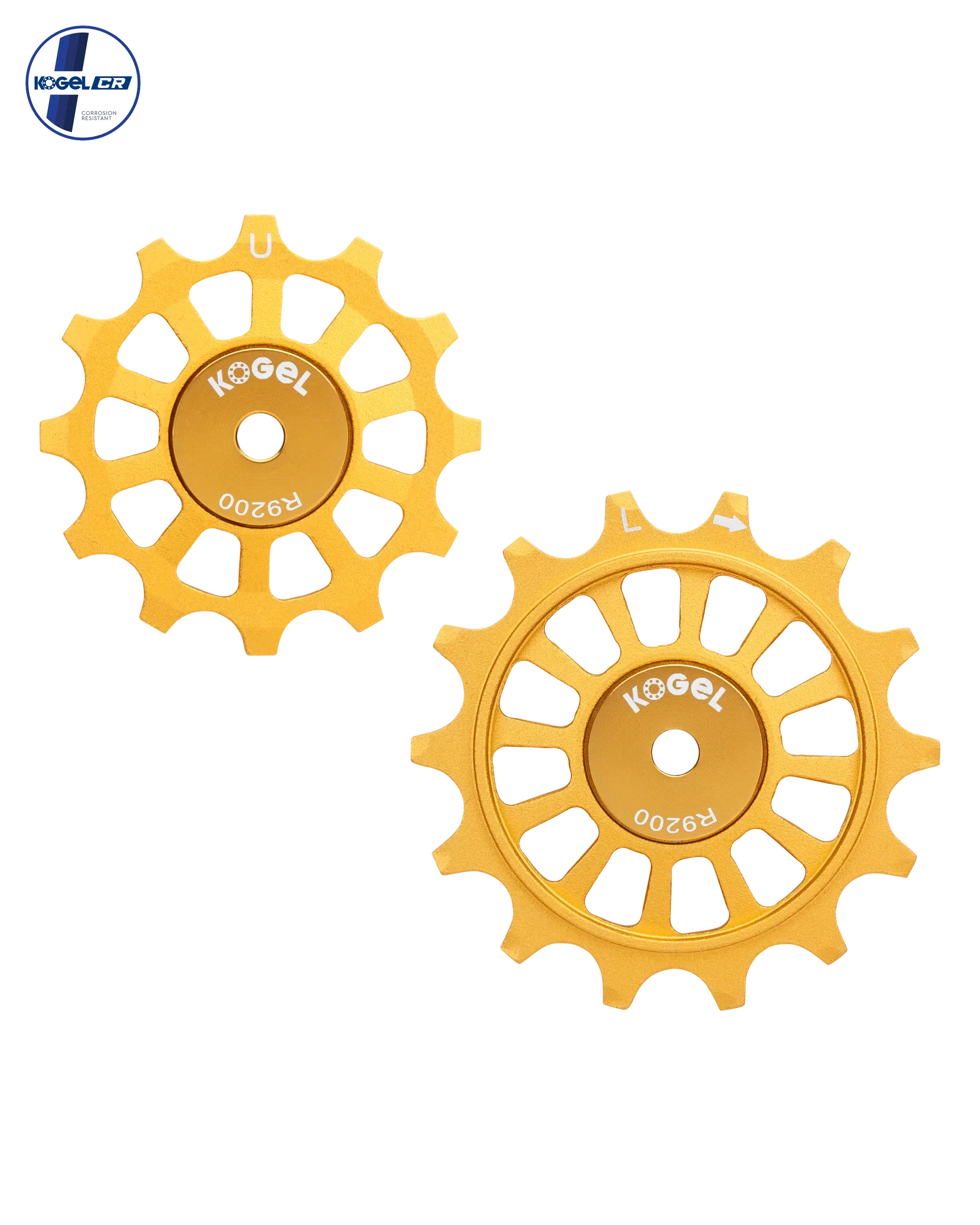 Oversized Derailleur Pulleys for Shimano 12-speed Dura-Ace R9200 - Hybrid Ceramic - 12/14T - Gold - DERAILLEUR PULLEYS