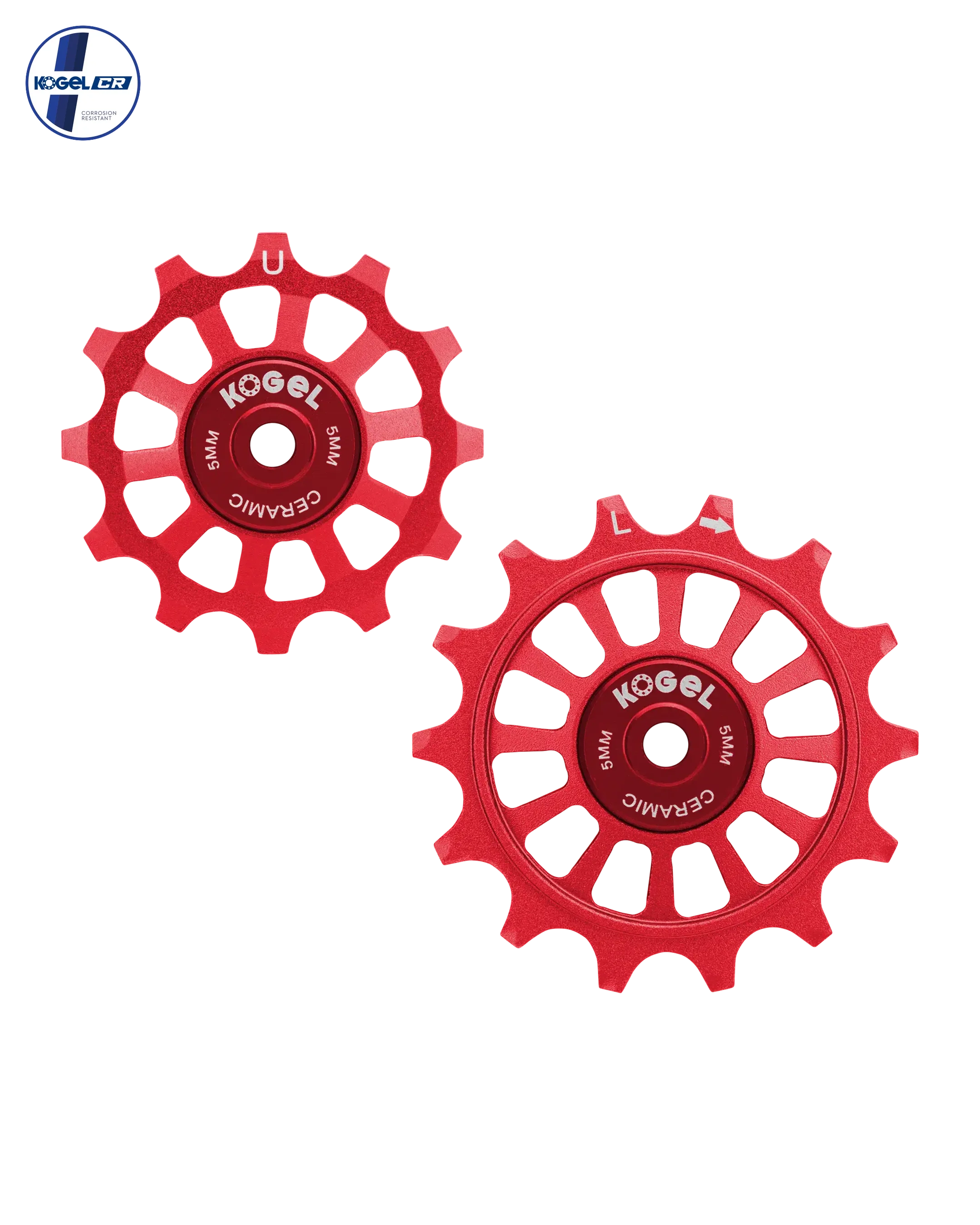Oversized Derailleur Pulleys for Shimano Ultegra R8000 - Hybrid Ceramic - 12/14T - road / Red - DERAILLEUR PULLEYS