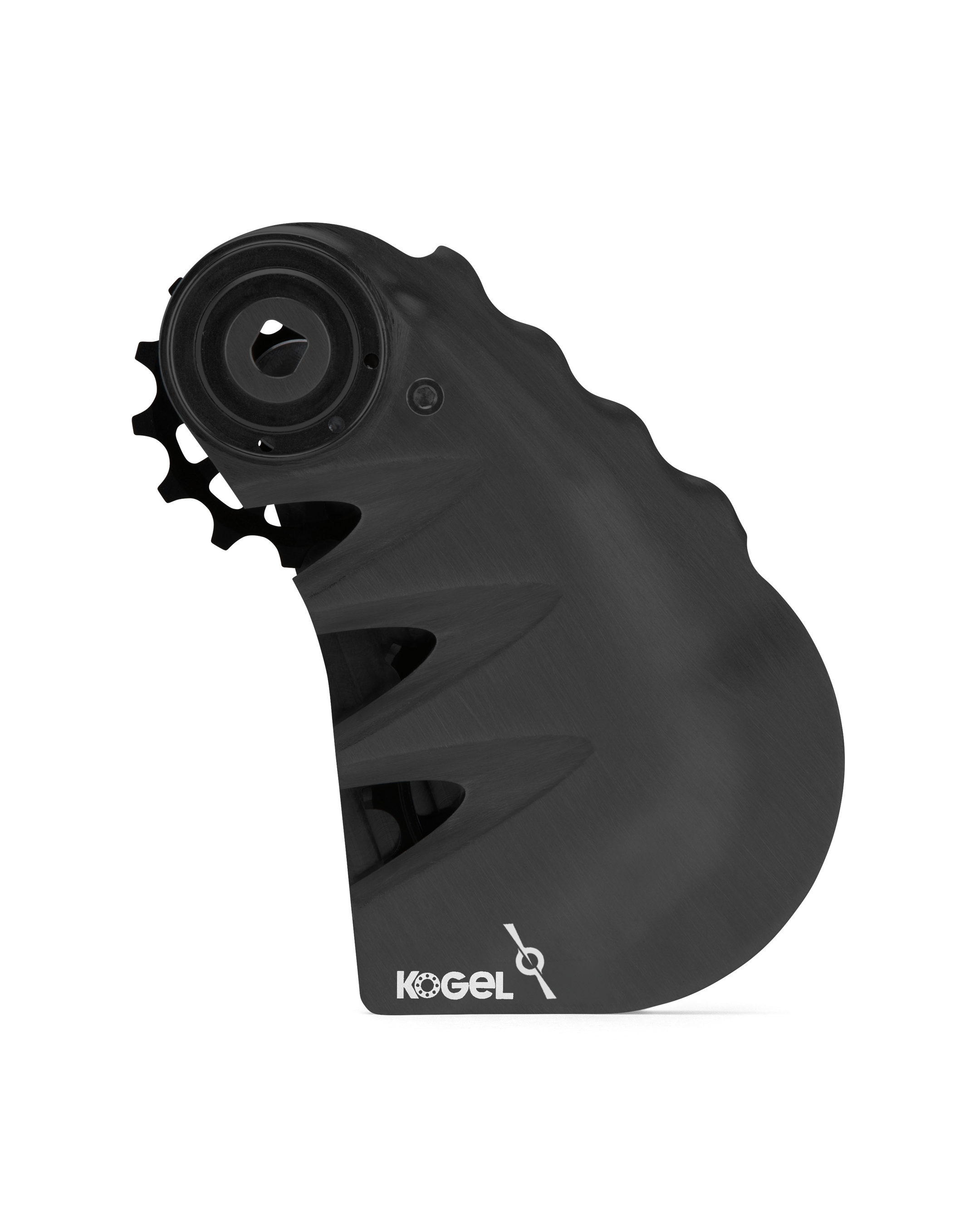 Aero Kolossos Pulsar oversized derailleur cage for SRAM Red and Force AXS, anodized black, alternate view