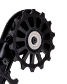 Detail of the Kolossos Pulsar lower pulley wheel and full ceramic bearing