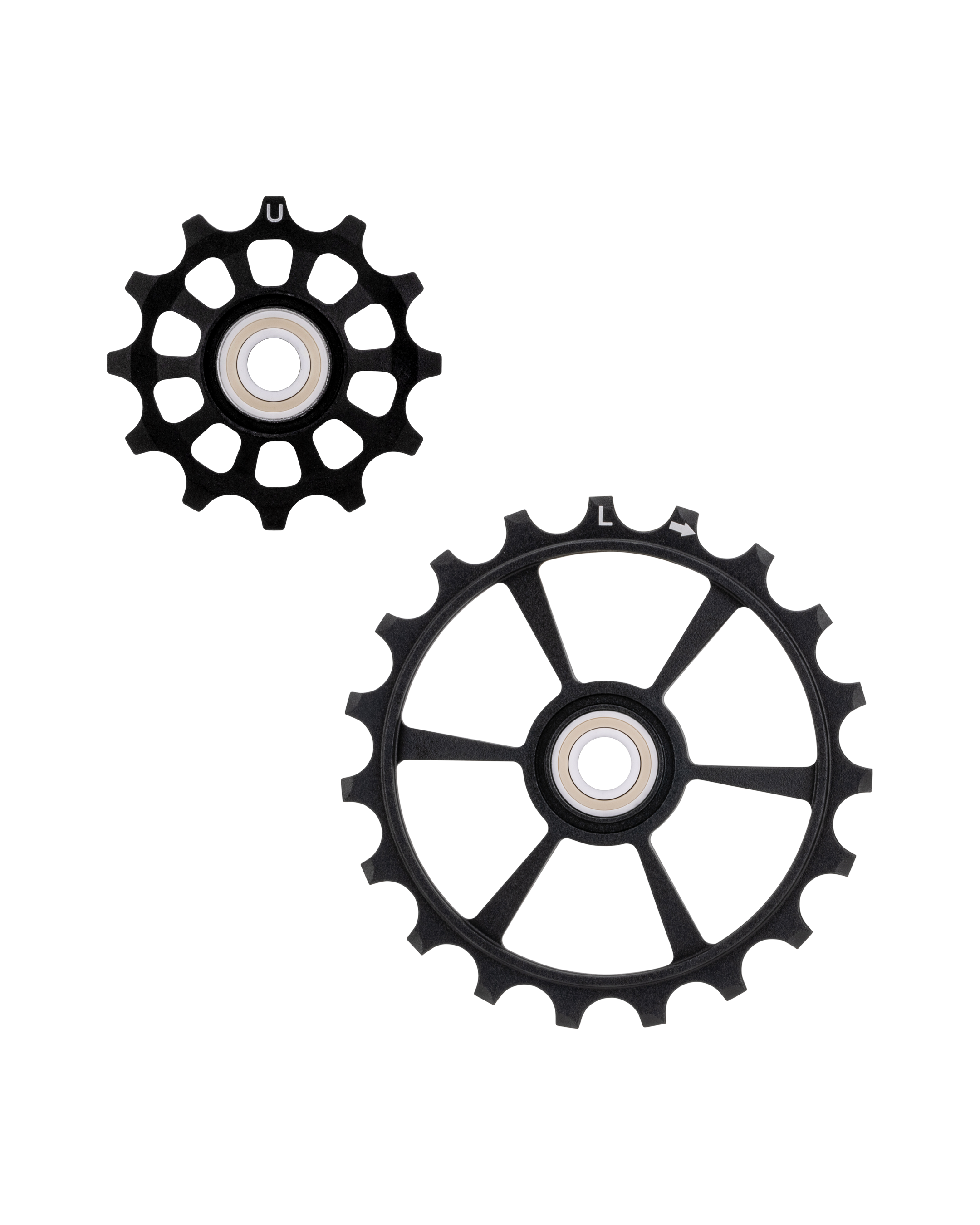 Kolossos Pulsar pulley set - Aero Kolossos, Shimano, 12T upper and 19T lower, black