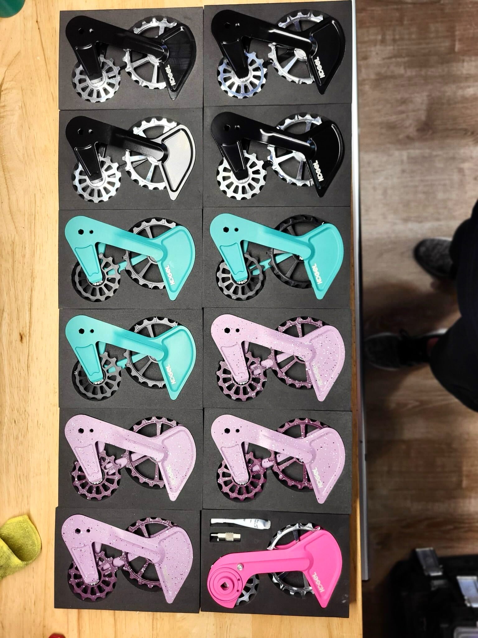 Custom Cerakote-painted Kogel components by @kogel_bearings