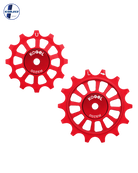 Oversized Derailleur Pulleys for Shimano 12-speed Dura-Ace R9200 - Hybrid Ceramic - 12/14T - Red - DERAILLEUR PULLEYS