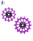 Oversized Derailleur Pulleys for Shimano 12-speed Dura-Ace R9200 - Hybrid Ceramic - 12/14T - Purple - DERAILLEUR PULLEYS