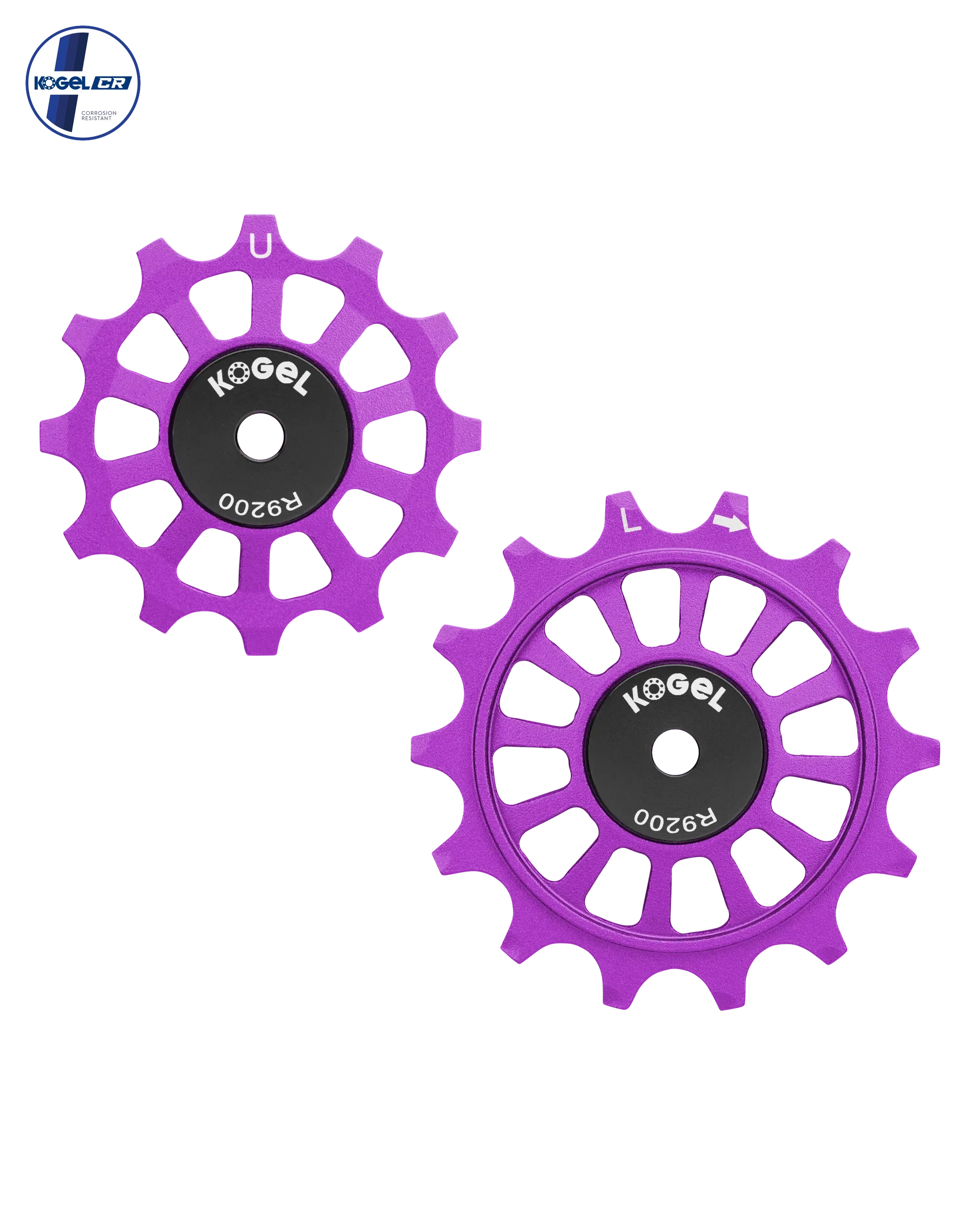 Oversized Derailleur Pulleys for Shimano 12-speed Dura-Ace R9200 - Hybrid Ceramic - 12/14T - Purple - DERAILLEUR PULLEYS