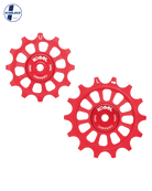 Oversized Derailleur Pulleys for SRAM 1x11 speed - Hybrid Ceramic - 12/14T - Red - DERAILLEUR PULLEYS