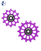 Oversized Derailleur Pulleys for SRAM 1x11 speed - Hybrid Ceramic - 12/14T - Purple - DERAILLEUR PULLEYS