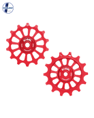 Oversized Derailleur Pulleys for SRAM Eagle 12 Speed - Hybrid Ceramic - 14/14T - Red - DERAILLEUR PULLEYS