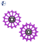 Oversized Derailleur Pulleys for SRAM Eagle 12 Speed - Hybrid Ceramic - 14/14T - Purple - DERAILLEUR PULLEYS