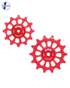 Oversized Derailleur Pulleys for SRAM Red AXS - Hybrid Ceramic - 12/14T - Red - DERAILLEUR PULLEYS