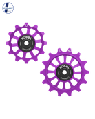 Oversized Derailleur Pulleys for SRAM XPLR 12 Speed - Hybrid Ceramic - 12/14T - Cross / Purple - DERAILLEUR PULLEYS