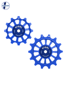 Oversized Derailleur Pulleys for SRAM XPLR 12 Speed - Hybrid Ceramic - 12/14T - Cross / Blue - DERAILLEUR PULLEYS