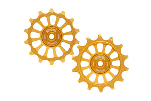 14/14T Oversized derailleur pulleys for Sram Eagle and Shimano 12 speed - Midas Gold