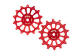 14/14T Oversized derailleur pulleys for Sram Eagle and Shimano 12 speed - Fire Engine Red