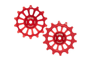 14/14T Oversized derailleur pulleys for Sram Eagle and Shimano 12 speed - Fire Engine Red
